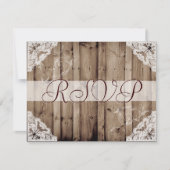 Antiek Wit Kant Bruiloft RSVP (Voorkant)
