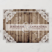 Antiek wit kant bruiloft uitnodiging (Voorkant / Achterkant)