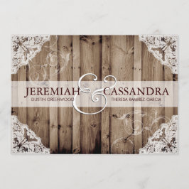 Antiek wit kant bruiloft uitnodiging