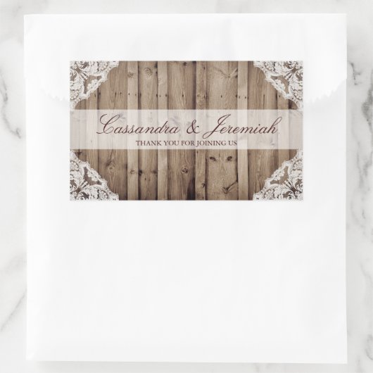 Antiek Wit Kant Bruiloft Waterfles Sticker (Tas)