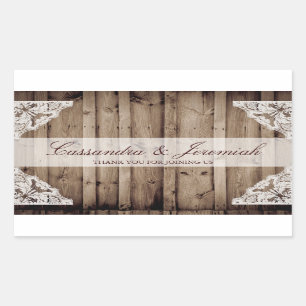 Antiek Wit Kant Bruiloft Waterfles Sticker