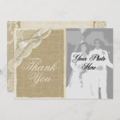 Antiek wit kant land dank u bedankkaart (Voorkant / Achterkant)