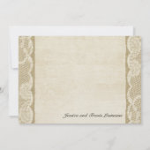 Antiek wit kant land dank u bedankkaart (Achterkant)