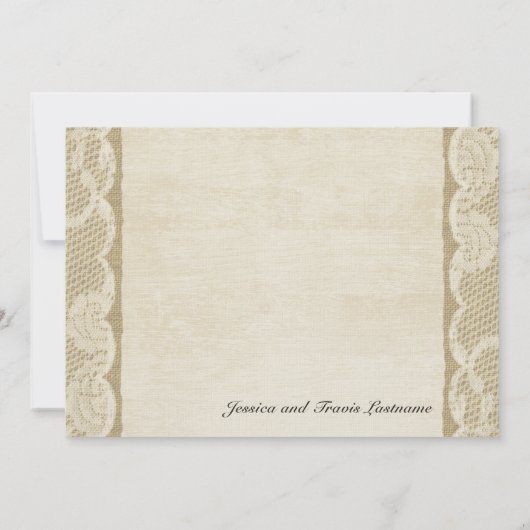 Antiek wit kant land dank u bedankkaart (Achterkant)