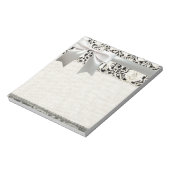 Antiek  wit linnen en kant notitieblok (Linkerzijde)