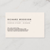 Antiek wit | Minimale Klassieke professional Visitekaartje (Achterkant)