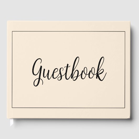 Antiek wit minimalistisch gastenboek (Voorkant)