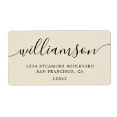 Antiek wit Modern Script Family Retouradres Etiket (Voorkant)