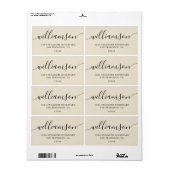 Antiek wit Modern Script Family Retouradres Etiket (Full Sheet)