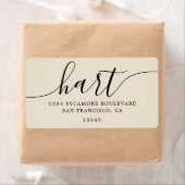 Antiek wit Modern Script Family Retouradres Etiket (Insitu)