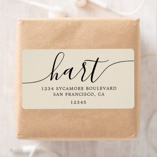 Antiek wit Modern Script Family Retouradres Etiket (Insitu)