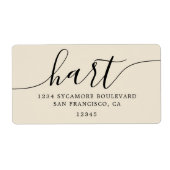 Antiek wit Modern Script Family Retouradres Etiket (Voorkant)