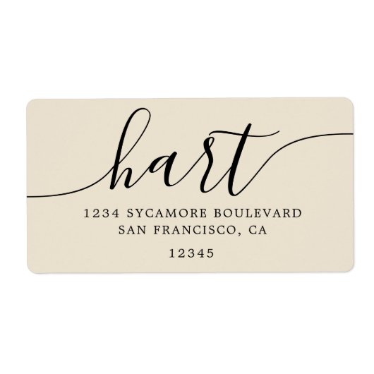 Antiek wit Modern Script Family Retouradres Etiket (Voorkant)