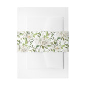 Antiek Wit Rose Invitation Belly Band Uitnodigingen Wikkel (Voorkant Voorbeeld)