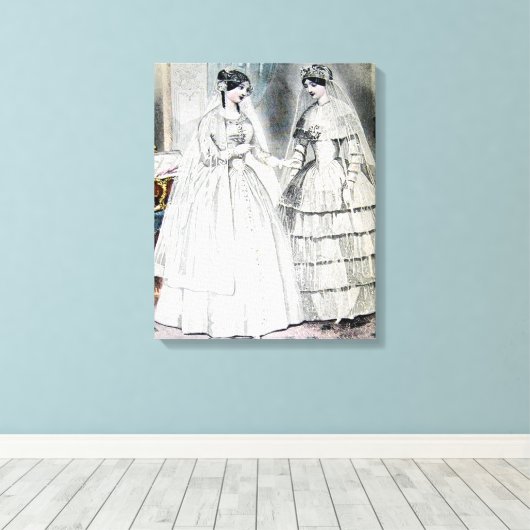 Antiek-witbruiloft Canvas Afdruk (Insitu (Houten vloer))