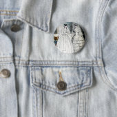 Antiek-witbruiloft Ronde Button 5,7 Cm (In situ)