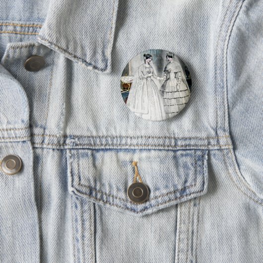 Antiek-witbruiloft Ronde Button 5,7 Cm (In situ)