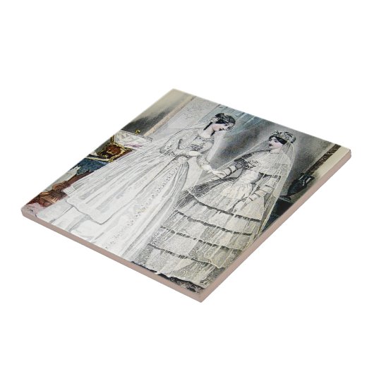 Antiek-witbruiloft Tegeltje (Zijkant)