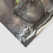 Antiek Witchcraft Cauldron met explosieve brand Tissuepapier (Detail)