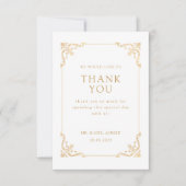 Antiek  witgouden script moslim bruiloft bedankkaart (Voorkant)