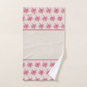  Antiek Witte Achtergrond Roze Poinsettia Bad Handdoek (Handdoek)