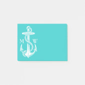  Antiek Witte Anchor Turquoise Achtergrond Post-it® Notes (Voorkant)