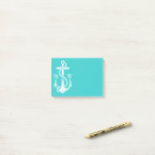  Antiek Witte Anchor Turquoise Achtergrond Post-it® Notes (Op bureau)
