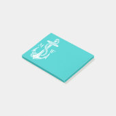  Antiek Witte Anchor Turquoise Achtergrond Post-it® Notes (Schuin)