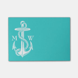  Antiek Witte Anchor Turquoise Achtergrond Post-it® Notes
