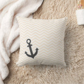 Antiek witte Chevron; zig zag; Anker Kussen (Deken)