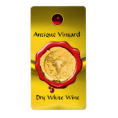 ANTIEK WITTE DRUIVENWIJN ROOD WAX SEAL ETIKET (Voorkant)