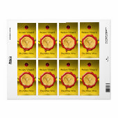 ANTIEK WITTE DRUIVENWIJN ROOD WAX SEAL ETIKET (Full Sheet)