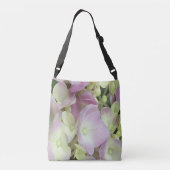 Antiek witte en droge roze hydrangea Petals Crossbody Tas (Achterkant)