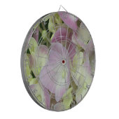 Antiek witte en droge roze hydrangea Petals Dartbord (Voorkant Links)