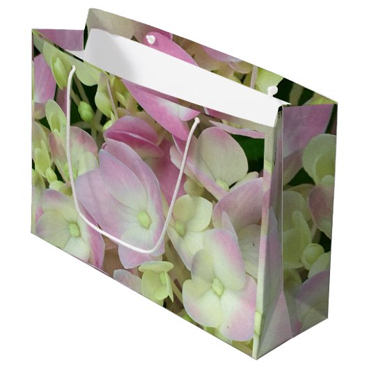 Antiek witte en droge roze hydrangea Petals Groot Cadeauzakje (Voorkant Gekanteld)