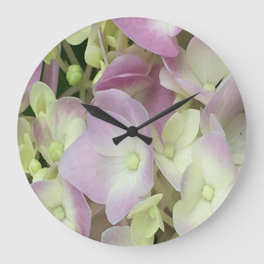Antiek witte en droge roze hydrangea Petals Grote Klok (Voorkant)