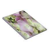 Antiek witte en droge roze hydrangea Petals Notitieboek (Rechterzijde)