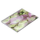 Antiek witte en droge roze hydrangea Petals Notitieboek (Linkerzijde)