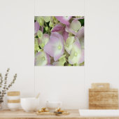 Antiek witte en droge roze hydrangea Petals Poster (Keuken)