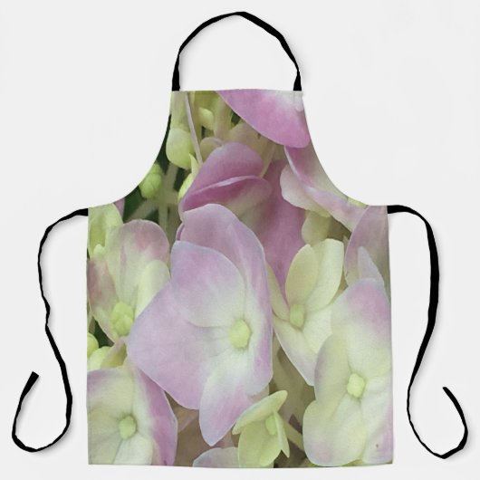 Antiek witte en droge roze hydrangea Petals Schort (Voorkant)