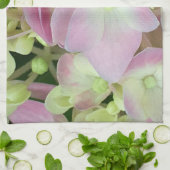 Antiek witte en droge roze hydrangea Petals Theedoek (Gevouwen)