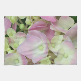 Antiek witte en droge roze hydrangea Petals Theedoek