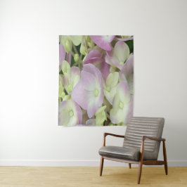 Antiek witte en droge roze hydrangea Petals Wandkleed