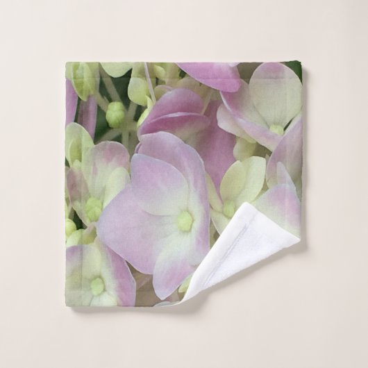 Antiek witte en droge roze hydrangea Petals Washandje (Wasdoekje)