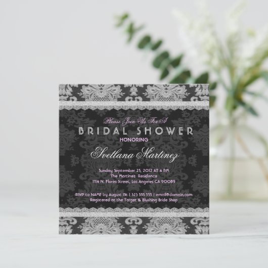 Antiek Witte en grijze traditionele Floral Lace Kaart (Staand voorkant)