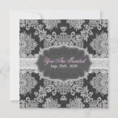 Antiek Witte en grijze traditionele Floral Lace Kaart (Achterkant)