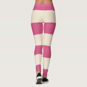 Antiek witte en mystieke roze strepen leggings (Achterkant)