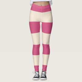 Antiek witte en mystieke roze strepen leggings