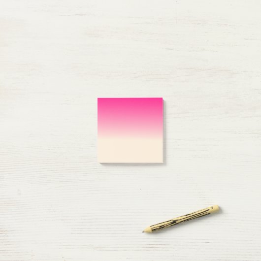 Antiek witte en winterroze gradiëntkleuren post-it® notes (Op bureau)