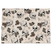 Antiek witte gotische schedels en Rozen Halloween Groot Cadeauzakje (Voorkant)